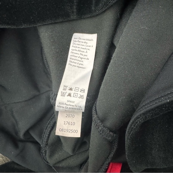 SPANX Black Velvet Tummy Control High Waisted Tights Leggings Size Small EUC - Picture 10 of 15